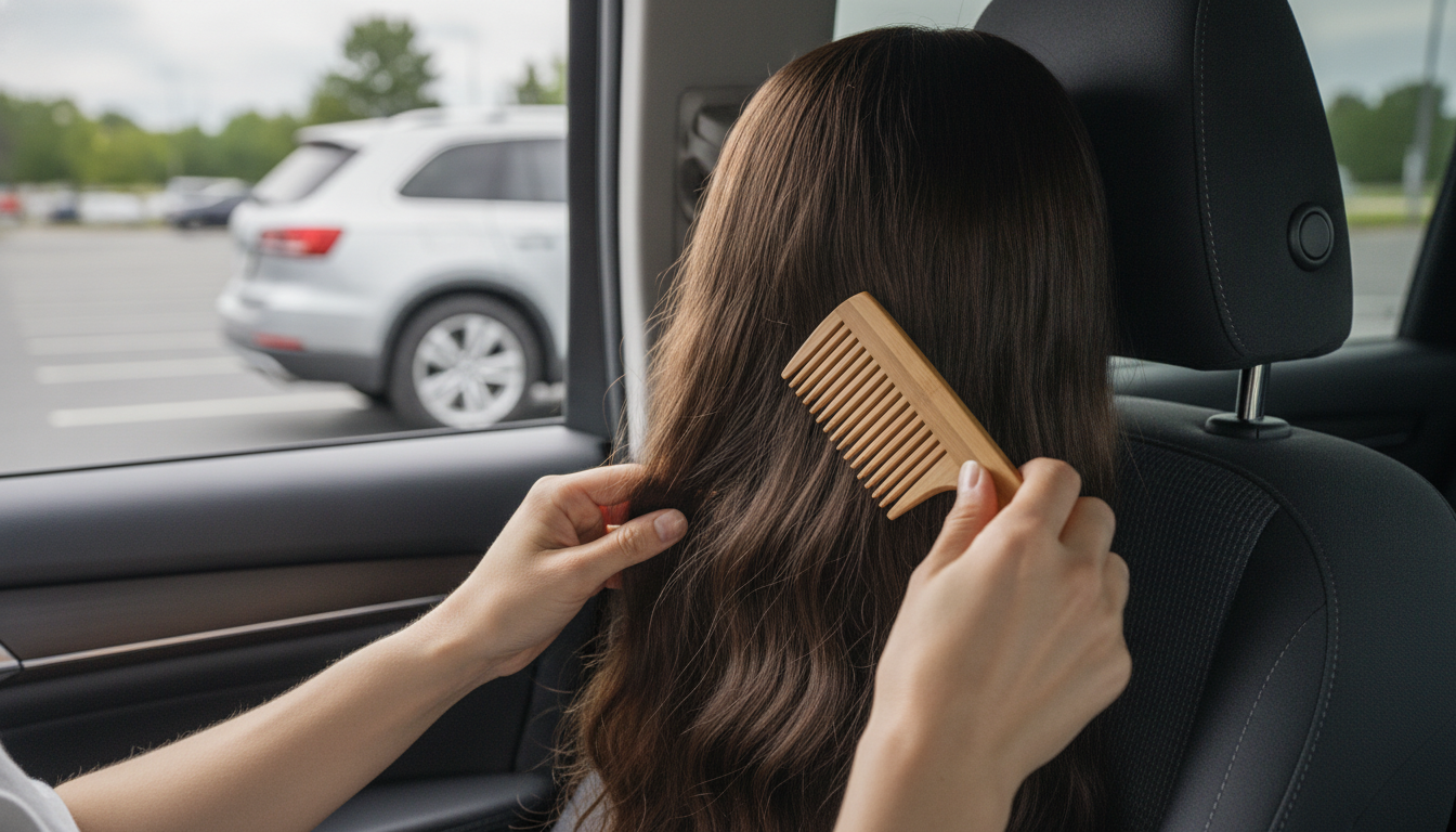 Detangle a Human Hair Wig With a Bamboo Comb (Low Shed)