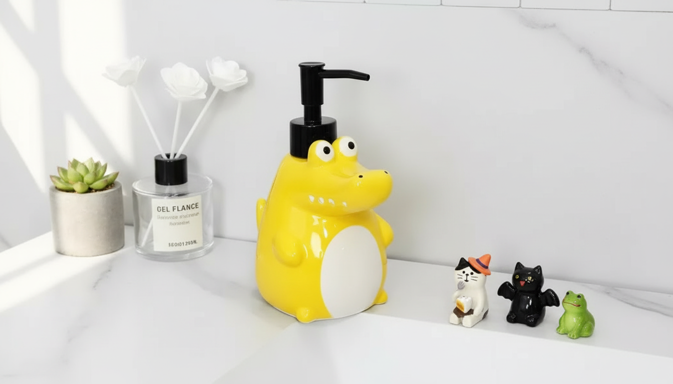 Crocodile Ceramic Pump Bottle for Soap, Lotion & Sanitizer