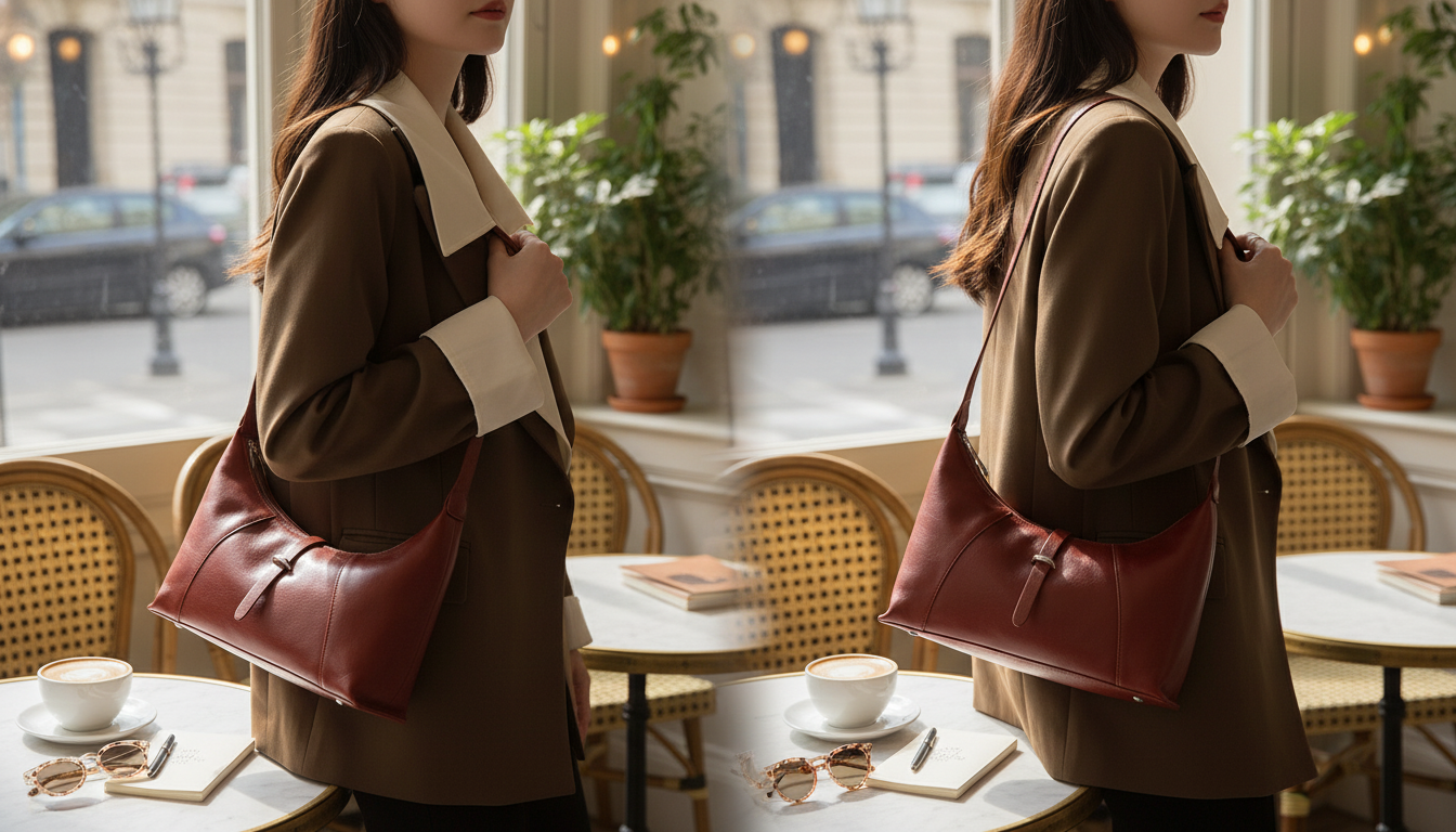 Genuine Leather Crescent Bag: Underarm to Crossbody