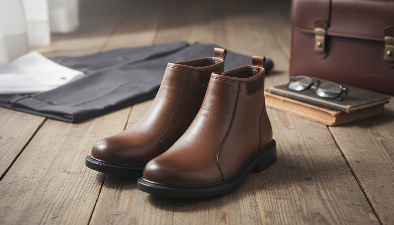 Vintage Leather Ankle Boots for Business-Smart Style