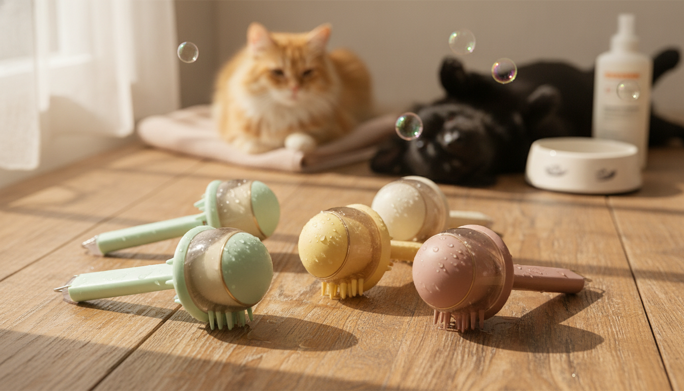 Soap-Dispensing Bath & Massage Brush for Cats & Dogs