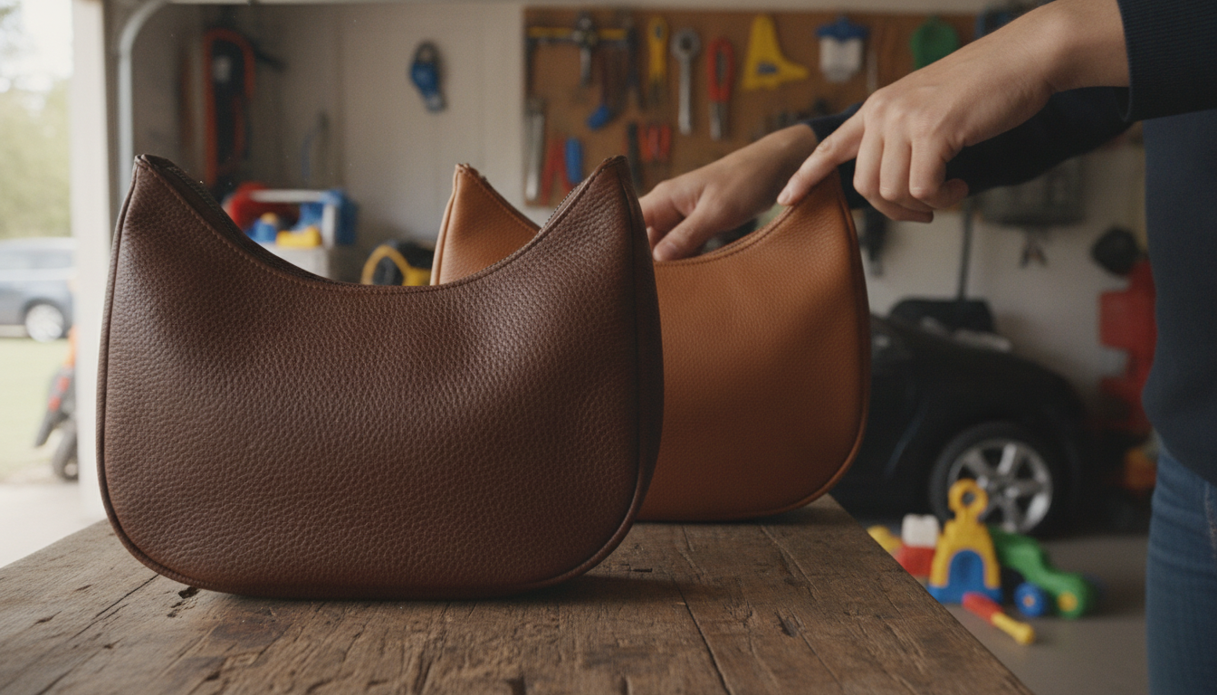 Spot Full-Grain vs Top-Grain on a Leather Crescent Bag