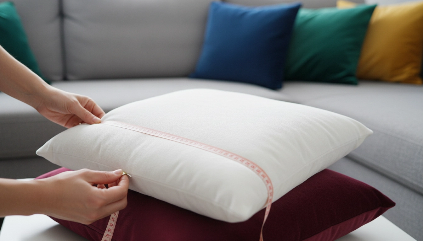 Measure Your Cushion Insert for a Velvet Pillowcase Fit