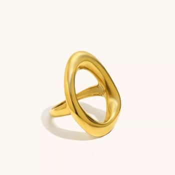 Minimalist Gold Hollow Circle Ring: Simple, Stackable